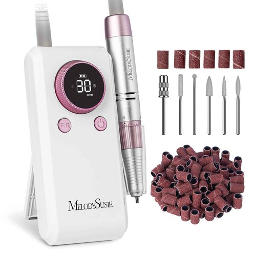 MelodySusie Entry-Level Clip-On Cordless 2-in-1 Nail Drill with Adjustable Built-in Stand, SC330G 30000RPM E-File for All Manicure Shaping & Gel Removal, Ideal for Training, Nail Art Practice at Home