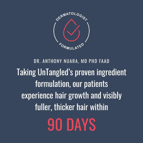 Foundation Skincare UnTangled Hair Vitamins (60-day supply) - Collagen & Biotin Supplement for Women & Men, Visibly Thicker, Faster Hair Growth