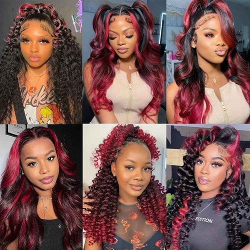 Fabimiya 22 24 26 inch Burgundy P1B/99J Deep Wave Human Hair Bundles Wine Red Human Hair Bundles Unprocessed Burgundy Soft Sewn In Hair with Double Weft for Black Women