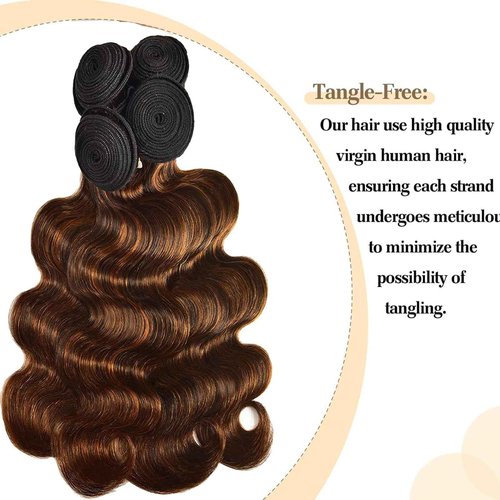 Fabimiya Human Hair Bundles 26 28 30 Inch Chocolate Brown P4/30 Body Wave Bundles Human Hair 100% Unprocessed Soft Sewn In Hair with Double Weft for Black Women