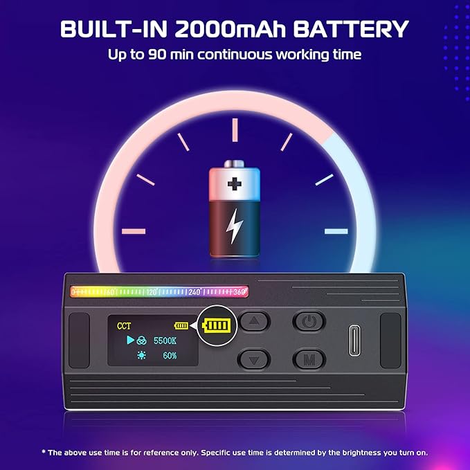 ULANZI RGB Light Wand, 360° Full Color Magnetic Mini Light Stick for Video Photography, 2500-9000K 2000mAh Rechargeable Handheld LED Light Tube for Painting Vlog TikTok YouTube