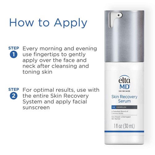 EltaMD Skin Recovery Face Serum, Redness Relief, Facial Serum Visibly Reduces Redness in 24 Hours, For Sensitive Skin, 1.0 oz Pump
