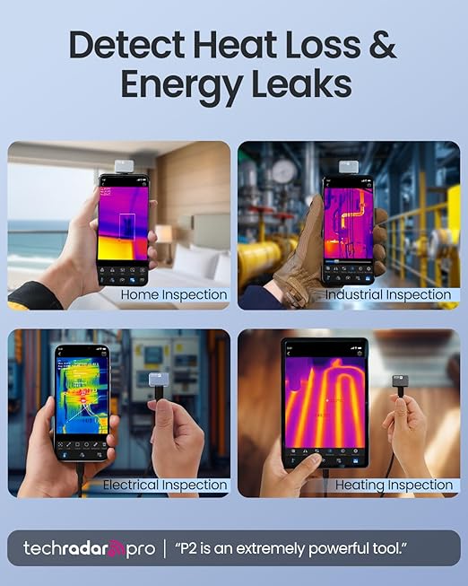 Thermal Master P2 Thermal Camera for Android, Thermal Imager with 512 × 384 Super IR Resolution, 1.5℃ PCB Accuracy, -4℉ to 1112℉ Thermal Imaging Camera (P2 Android)