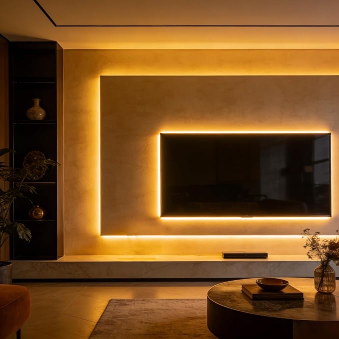 5V USB LED Strip Lights, 3.28FTx2 3Key COB Light Strip Warm White, Short LED Strip Light, Flexible Bright 5V Led Strip for Under Cabinet, Kitchen, TV Backlight, Shelves, Displays and TV Lights