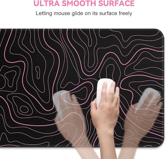 Large Mouse Pad for Desk - Gaming Mouse Pad with Non-Slip Base Stitched Edges, Mousepad for Keyboard and Mouse
