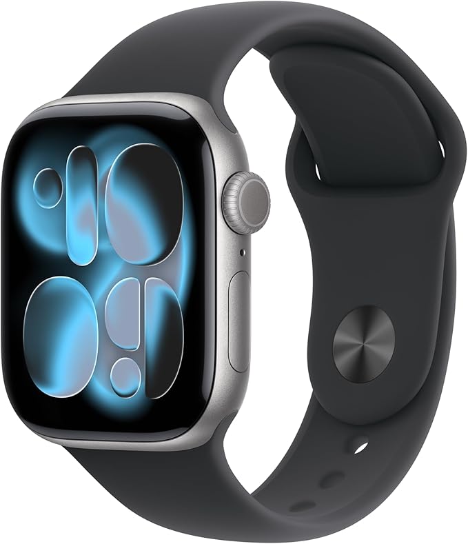 Apple Watch Series 11 [GPS + Cellular 42mm] Smartwatch with Space Gray Aluminum Case with Black Sport Band - S/M. Sleep Score, Fitness Tracker, Health Monitoring, Always-On Display, Water Resistant