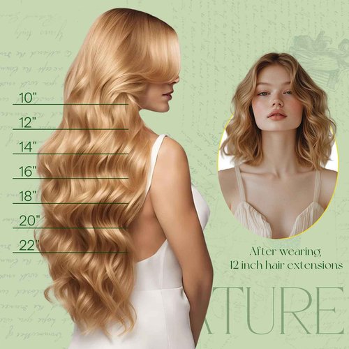 RUNATURE Clip in Extensions Human Hair 10"-24" Straight Short/Long Smooth Hair 100g 9pcs Full Head Clip in Human Hair Weave Extensions for Women Girls Ladies 16" #10/16