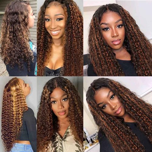 Habiliana Bundles Human Hair 24 26 28 Inch Jerry Curly Wave P4/30 Human Hair Bundles 11A Unprocessed Brazilian Virgin Quick Weave Hair Extensions for Black Women