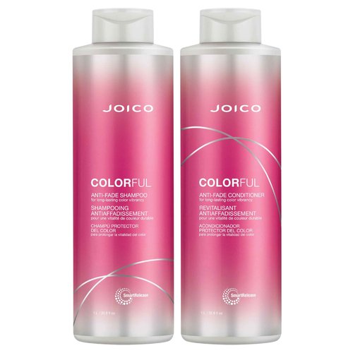 Joico Colorful Anti-Fade Shampoo and Conditioner | For Color-Treated Hair | Preserve Hair Color & Vibrancy Long-Term | Boost Shine & Reduce Breakage | Sulfate Free | With Camellia Oil & Pomegranate
