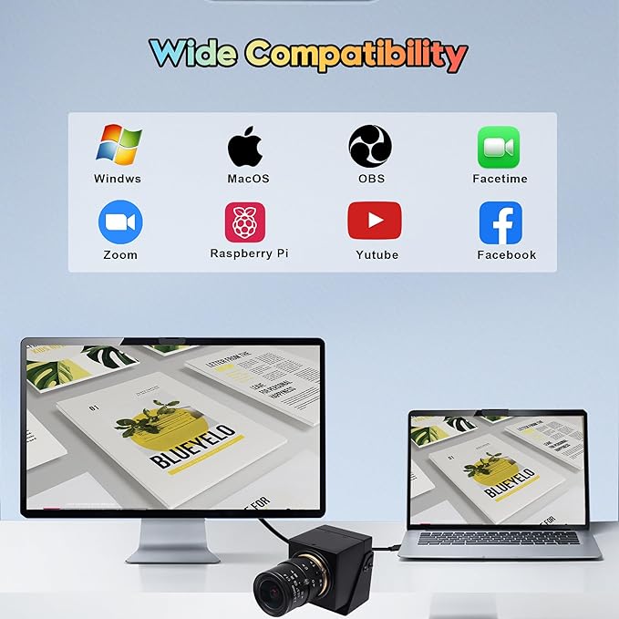 SVPRO 4K 60fps USB Camera with 2.8-12mm Manual Zoom Lens, HDMI/USB3.0 Dual Output, H.264/MJPEG, 4X Optical Zoom Webcam for PC, Mac, Raspberry Pi, Live Streaming, Video Conferencing, TV Monitor