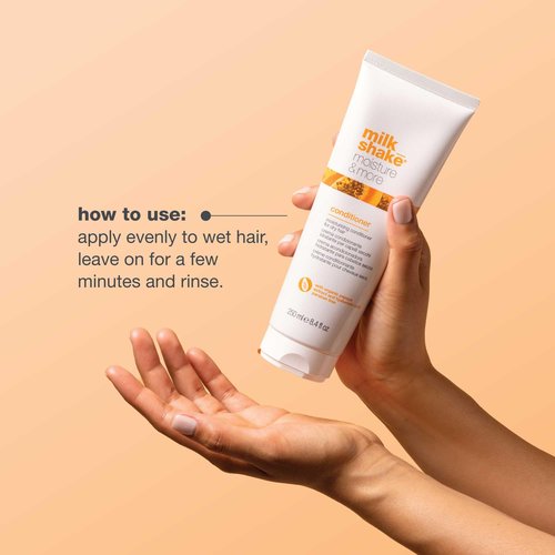 milk_shake moisture & more conditioner | creamy formula to hydrate and soften dry hair | for smoother, shinier, easy-to-manage hair | 33.8 fl oz