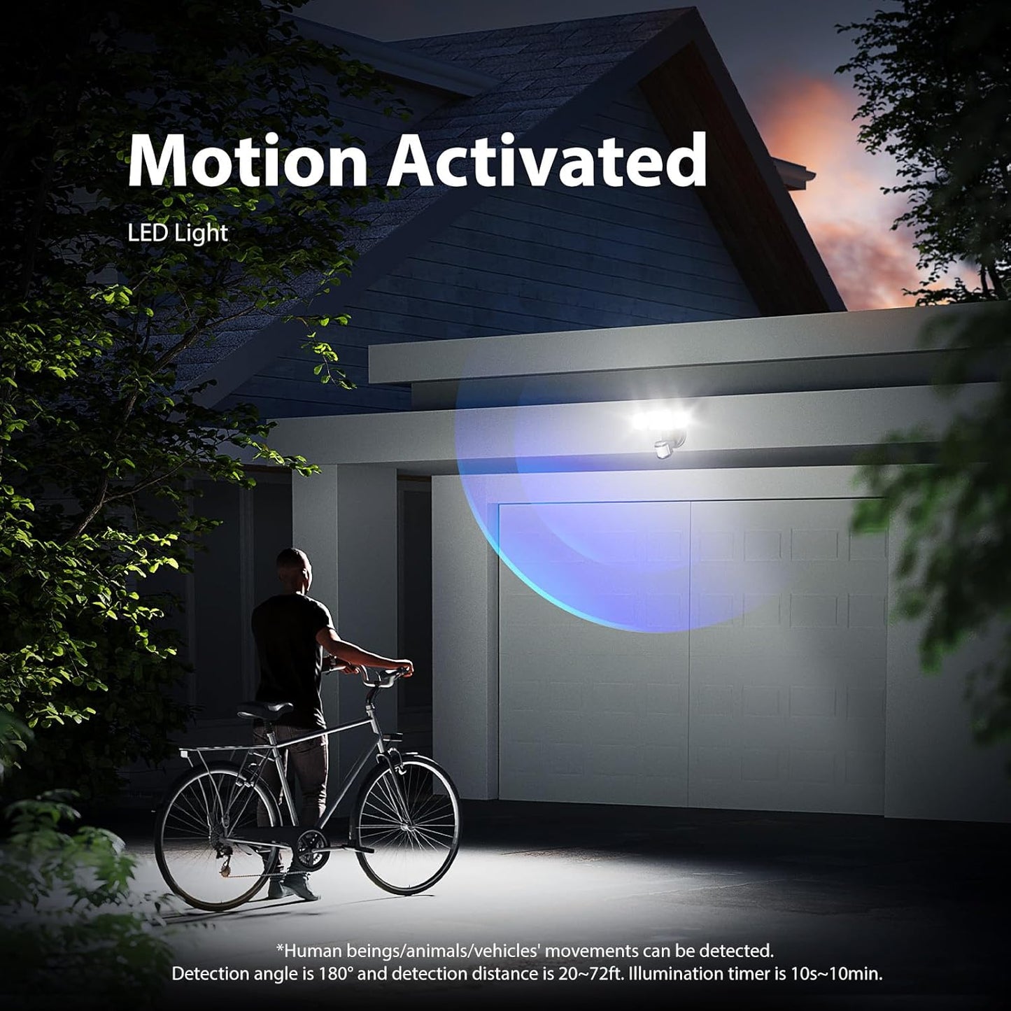 Onforu 75W LED Motion Sensor Outdoor Lights, Dusk to Dawn Flood Light Outdoor Motion Sensor, Hardwired Security Lights Floodlights Outside 7500LM 6500K Daylight IP65 Waterproof (Black)