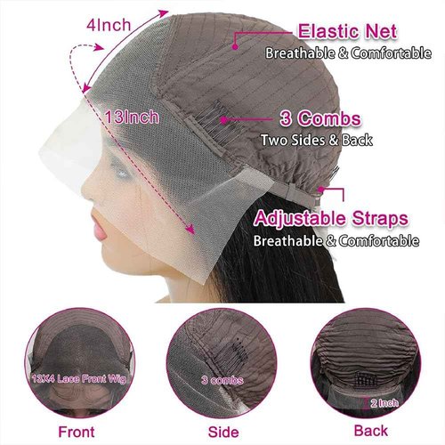 Tiwugi 28 Inch Body Wave Lace Front Wigs Human Hair 13x4 HD Lace Front Wigs Human Hair Pre Plucked Body Wave Glueless Frontal Wigs Human Hair 180% Density for Women