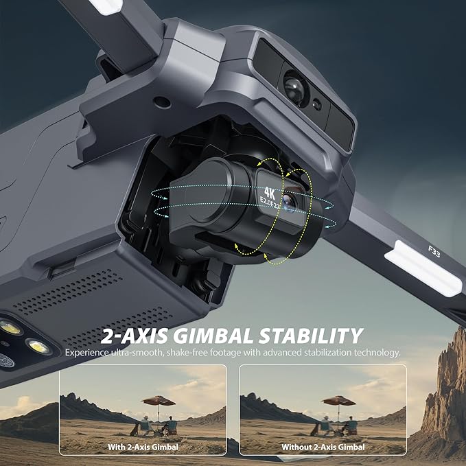 Contixo F33 Professional Drone - 4K/30FPS Camera, GPS & Optical Flow, 2-Axis Gimbal + EIS, 5.5" Touchscreen Remote, Obstacle Avoidance, 4-Mile FPV, 42-Min Flight, Hunting & Outdoor Tracking