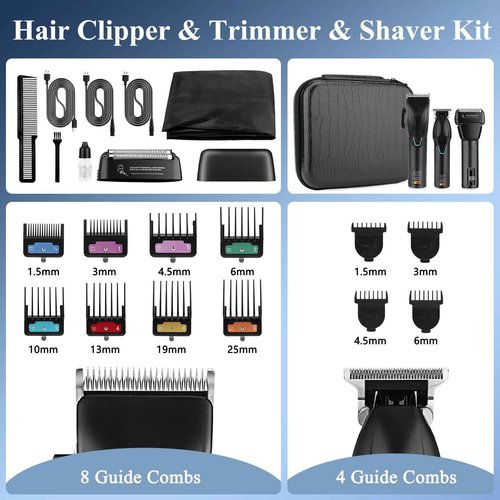 SUNNOW Professional Hair Clippers & Hair Trimmer & Foil Shaver Kit for Men, Beard Trimmer Clippers and Trimmers Set, Cordless Mens Hair Clippers for Hair Cutting, Grooming, Face, Family, Barber
