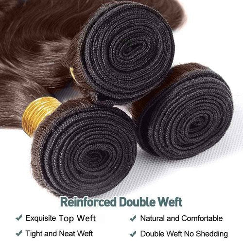 #4 Brown Bundles Human Hair Water Wave Bundles 34 34 34 Inch Human Hair Weave 3 Bundle Unprocessed Brazilian Virgin Hair Chocolate Brown Deep Curly Human Hair Extensions 50 Grams/Bundle