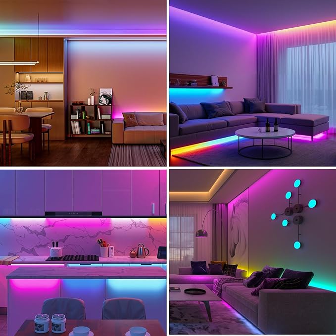 BTF-LIGHTING WS2811 Smart IC RGB FCOB COB LED Strip, UL Listed 720LEDs/m High Density Color Chasing Uniform Light, DC12V 32.8FT 12mm Width Black PCB for Home Party DIY Decor(No Adapter or Controller)