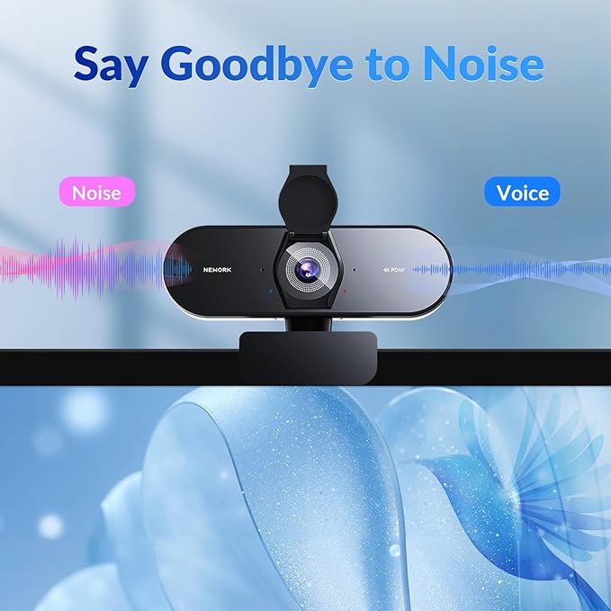 4K Webcam for PC with PDAF & CDAF Dual-autofocus, Ultra 4K HD, 2 Noise Reduction Mics, Auto Light Correction, USB-A, Privacy Cover, 79°FOV, Streaming Camera for PC, Mac, Laptop, Video Calls
