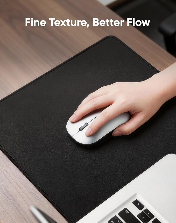 Reniteco Large Gaming Mouse Pad with Durable Stitched Edges, Non-Slip Rubber Base, Big Computer Keyboard Mouse Mat Desk Pad for Home Office Gaming Work, 31.5''x11.8''x0.12'', Black