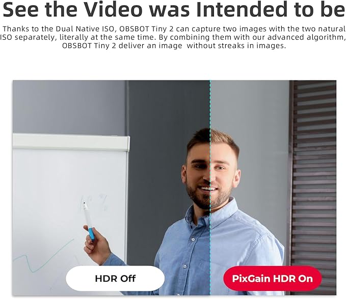 OBSBOT Tiny 2 AI-Powered PTZ 4K Webcam 1/1.5" CMOS 4X Faster Focusing USB 3.0 10x Faster Data Transmission Voice Control, W Tiny Smart Remote 2