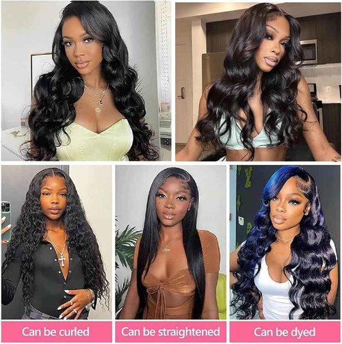 Human Hair Bundles with Closure 18 20 22+16 Inch Body Wave Closure with bundles 100% Brazilian Virgin 3 Bundles Human Hair Weave with 4x4 Free Part Lace Closures Natural Black