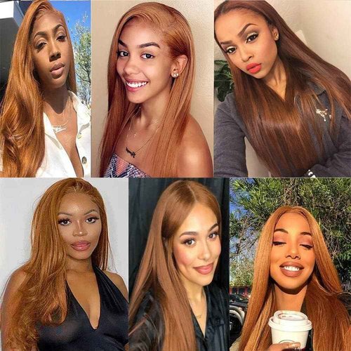 Giginger Brazilian Human Hair Bundles 22 24 26 Inch Color 30 Light Brown Straight Bundles Human Hair Straight Unprocessed Virgin Quick Weave Hair for Black Women
