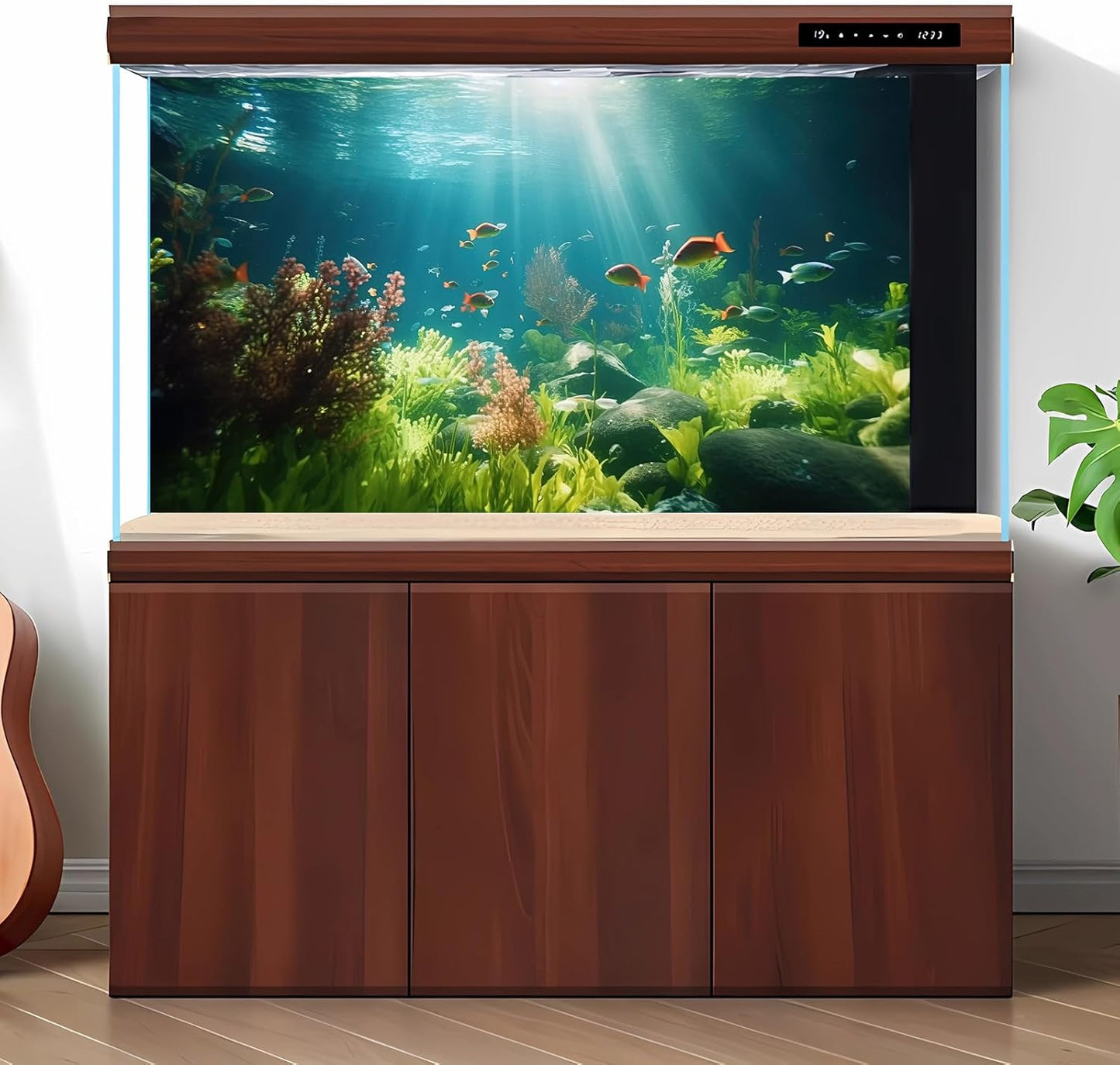 Fish Tank Background Underwater Aquarium Background Under The Sea Aquatic Plants Fish Tank Backgrounds Ocean Floor Rock Terrarium Wallpaper Tropical Fish Aquarium Reptile Tank Backgrounds 48x20in