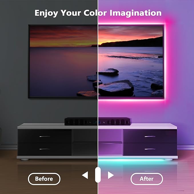 GANZQH Led Lights for Bedroom 150FT Music Sync Color Changing Led Strip Lights with Remote and App Control, RGB Led Lights for Room, Christmas Decor (2 * 75FT)
