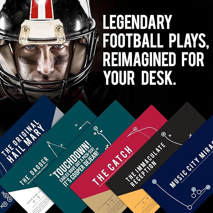 Large San Francisco Football Desk Mat 36" x 16.5" – XL Red and Gold Desk Pad Mat Featuring “The Catch” Play, Oversized Mouse Pad Protector, for Men, Teen Boys, Dad, Office