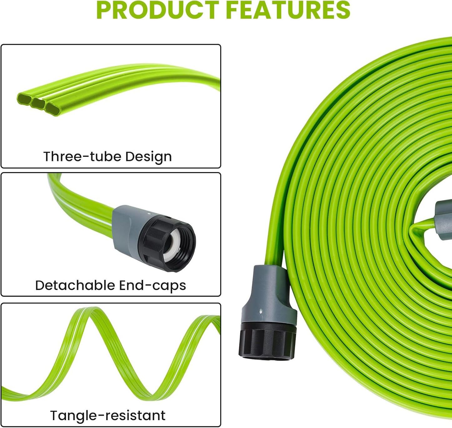 Sprinkler Soaker Hose 25FT 2Pack, Watering Hose with Holes, High-Efficiency Sprinklers System for Garden and Lawn with Staples