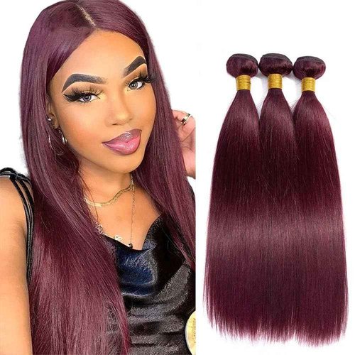 Condescension Human Hair Bundles Burgundy 99J Straight Human Hair Bundles 24 26 28 inch Unprocessed Brazilian Virgin Quick Weave Hair for Black Women