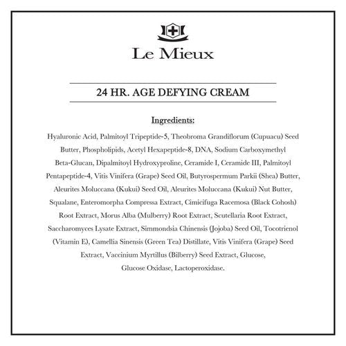 Le Mieux 24 Hr. Age Defying Cream - Hydrating Facial Moisturizer with Hyaluronic Acid & Peptides, Rich Anti-Aging Face Cream, No Parabens or Sulfates (1.75 oz / 52 ml)