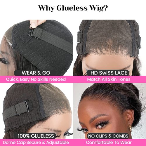ALLRUN Wear and Go 4x4 Water Wave Closure Wig Human Hair 18 Inch Curly Wig for Black Women Glueless HD Lace Pre-Cut Pre-Plucked Bleached 180% Density