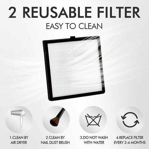 L'UGX Rechargeable Nail Dust Collector and Base Top Coat Set