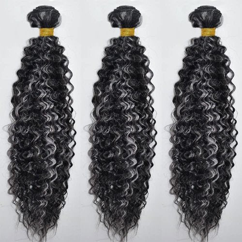 Condescension P4/Grey Human Hair Bundles 16 18 20 inch Water Wave Human Hair Bundles Highlight Chocolate Grey Unprocessed Soft Sewn In Hair with Double Weft for Black Women