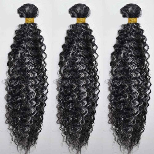 Condescension P4/Grey Human Hair Bundles 26 28 30 inch Water Wave Human Hair Bundles Highlight Chocolate Grey Unprocessed Soft Sewn In Hair with Double Weft for Black Women