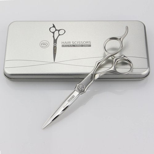Wet and Dry Cut Professional Hair Cutting Scissors Barber Shears Japanese Aichi SUS440C Stainless Steel Salon Haircut (6.0" Wet&Dry Cut)