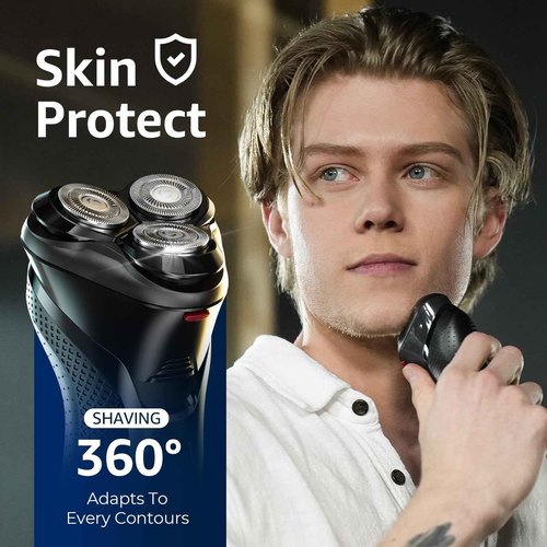All-in-One Grooming Solved: The Strategist Men's Razor - Waterproof, Adjustable Speeds, with Nose & Sideburn Trimmers, Rechargeable (Deep Grey)