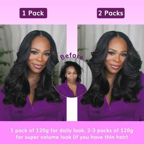 IDN BEAUTY Clip in Hair Extensions Real Human Hair Body Wave 120g Natural Black Double-layer Lace Clip In for Black Women Soft Breathable Lace Invisible Seamlessly Blending 7pcs 20 Inch