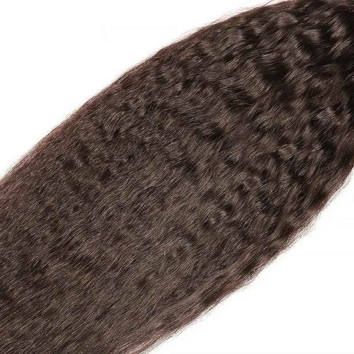Condescension Bundles Human Hair 24 26 28 Inch Chocolate Brown Yaki Wave Human Hair Bundles Brazilian Virgin Remy Medium Brown Soft and Silky Hair Extensions