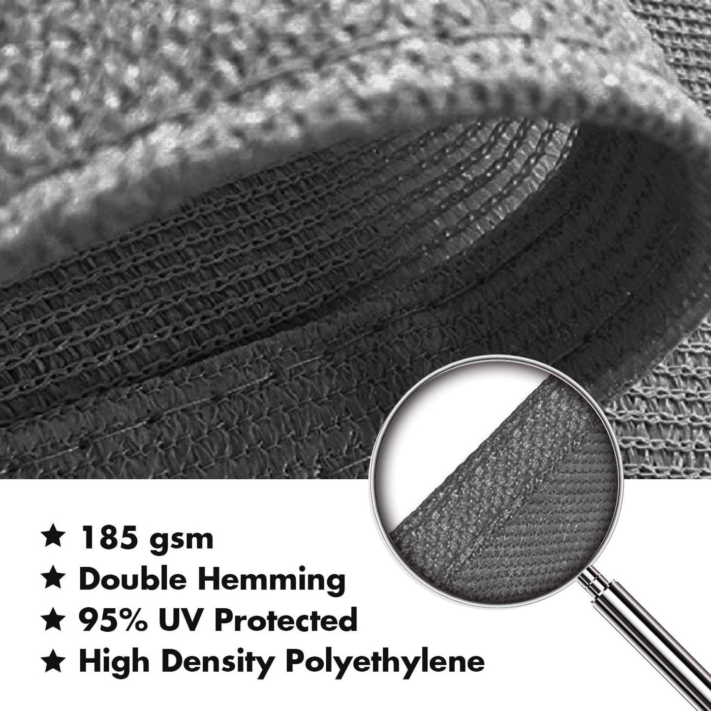 KANAGAWA 18'X18' Dark Gray Custom Size Sun Shade Sail Square UV Block Canopy Cover for Patio Backyard Lawn Garden Outdoor (Customized Available)