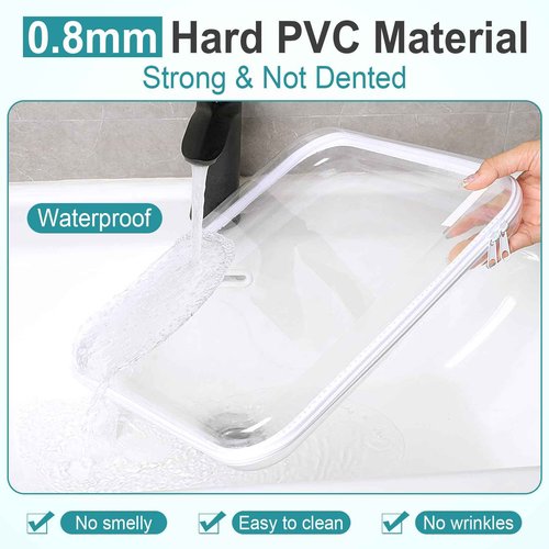 Sanwuta 10 Pcs Hard Zipper Case Clear Hard Pouches Plastic Zipper Pencil Box Toy Storage Bins Portable Plastic Container for Travel Toiletry Office Cosmetic Block Puzzle Organizer(L,Clear)