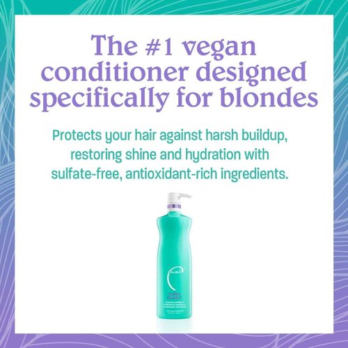 Malibu C Blondes Enhancing Shampoo & Conditioner Duo (33.8 oz) - Revitalizing Purple Shampoo & Conditioner for Hair Health + Brilliancy - Blondes Hair Care