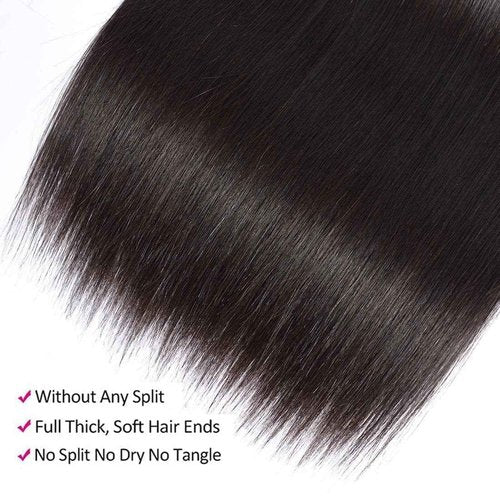 Condescension Brazilian Human Hair Bundles 26 28 30 Inch Straight 3 Bundles Human Hair 100% Unprocessed Remy Brazilian Virgin Weave Hair Natural Black for Women