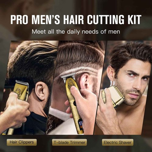 Suttik Professional Hair Clippers for Men & Electric Shavers Razor & Beard Trimmer Hair Trimmer for Men Haircut, Cordless Men's Hair Cutting Kit Barber Clippers and Trimmers Set