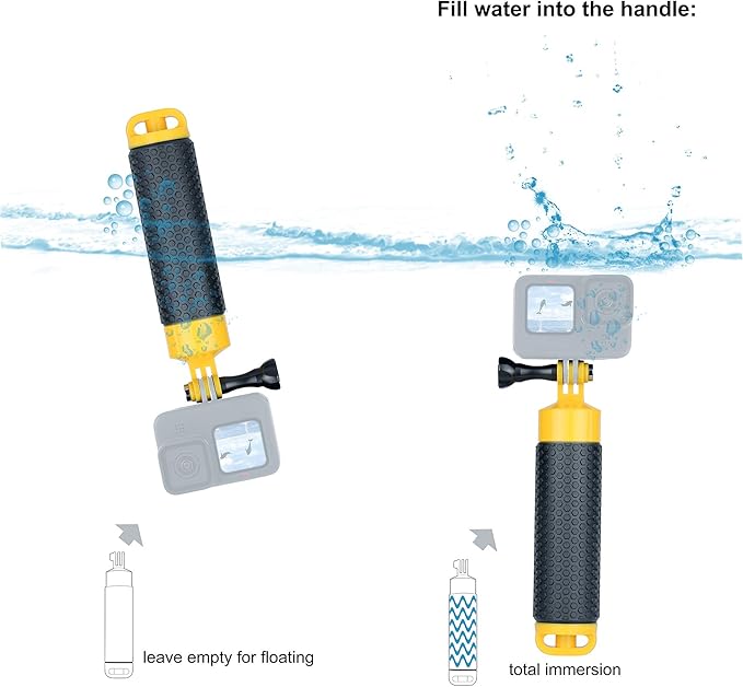 Floating Hand Grip Underwater Handle Mount with Detachable Tripod Stand for GoPro Hero 13 12 11 10 9 7 8 6 5 4 Max Mini Session DJI Action Camera Ideal for Diving Snorkeling Swimming Sport
