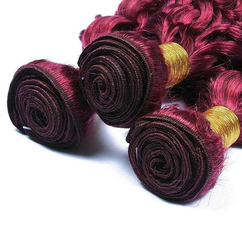 Giginger Burgundy 99J Water Wave Human Hair Bundles 22 24 26 inch Wine Red Human Hair Bundles Burgundy 100% Unprocessed Raw Quick Weave Hair for Black Women