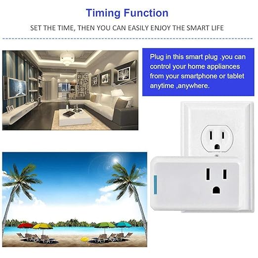 WiFi Smart Plug cETL Listed FCC Certified, Wi-Fi Outlet Compatible with Alexa, Echo and Google Home &IFTTT, No Hub Required, Remote Control,