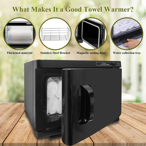 Chetunju Towel Warmer,Towel Steamer for Facial, Professional Spa Hot Towel Warmer 8L, Small Towel Warmer Cabinet, Towel Warmer for Facial caddy for Salon,Spa, Massage Use(*black)