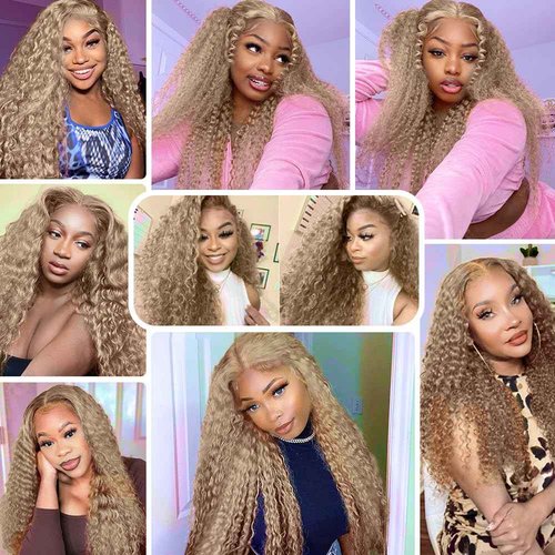 30 32 34 inch Ash Blonde Bundles #22 Deep Wave Bundle Human Hair Blonde Wet and Wavy Bundle Color #22 Hair Weave
